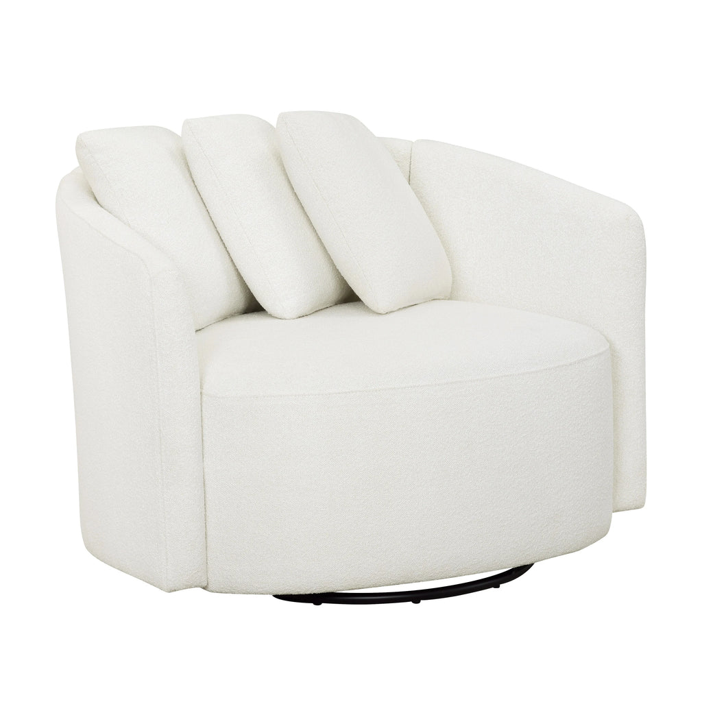 Beautiful Drew Accent Chair by Drew Barrymore, Cream Boucle