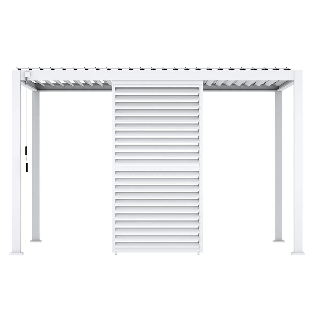 Mirador 10'x10' 111S Outdoor Pergola Accessories-Aluminum Fixed Shutter Wall, Dark Gray