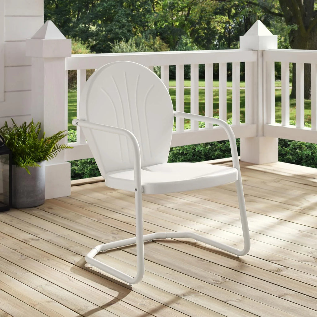 Crosley Griffith Outdoor Metal Armchair Tangerine Gloss-Color:Aqua Gloss