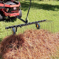 Pull Behind Rake for Riding Mower 60 Inch,Pine Straw Rake for ATV,Tow Behind Pine Needle Rake for Tractor,Tractor Rake with Lift Handle & 24 Steel Tines for Leaves,Pine Needles,Grass