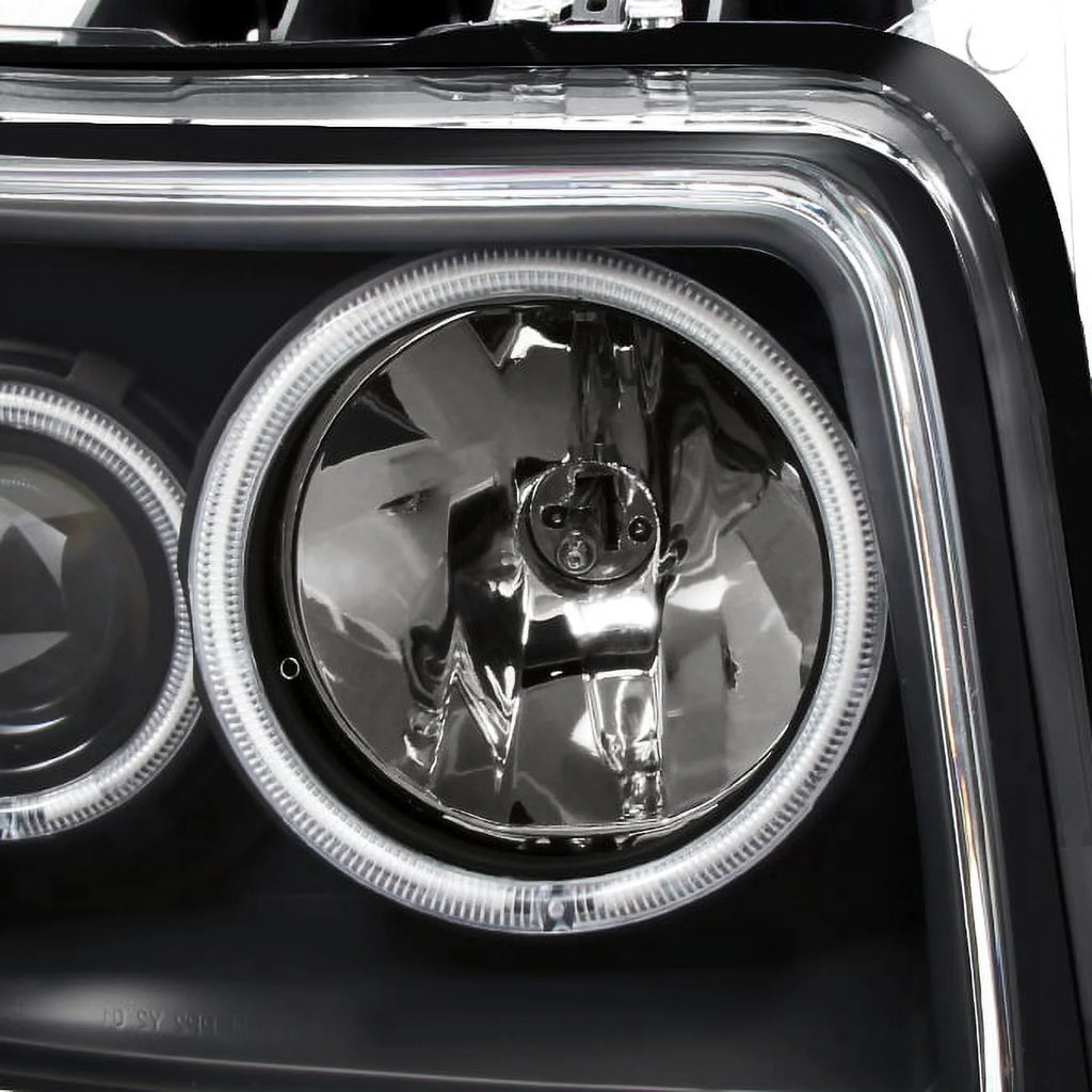 AKKON - For 2007 2008 2009 2010 2011 2012 Dodge Nitro Dual CCFL Halo Black Projector Full LED Turn Signal Headlights