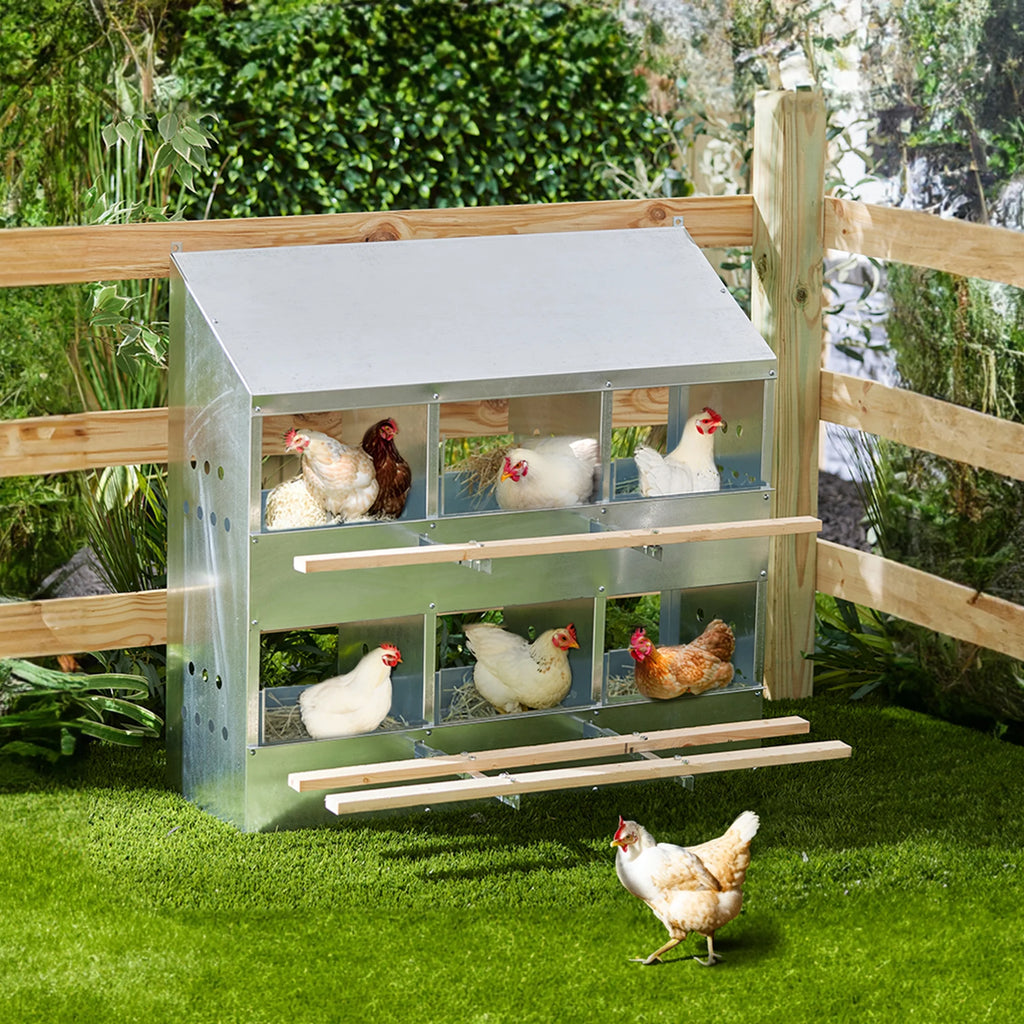 Brower Galvanized Steel 6 Hole 30 Bird Poultry Nest Chicken Brooding Box