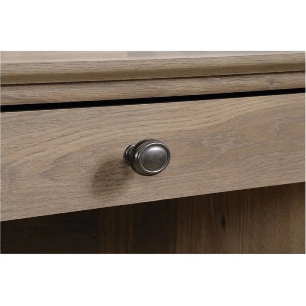 Bowery Hill Traditional Wood Executive Desk with File Drawer in Salt Oak