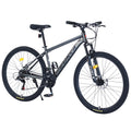 POVANLI  27.5 Inch Mountain Bike Adult Full Shimano 21 Speed Mountain Bike, Dual Disc Brake, Aluminum Frame Disc Brake, Front Suspension, Mountain biking for both men and women, Grey (Gift)