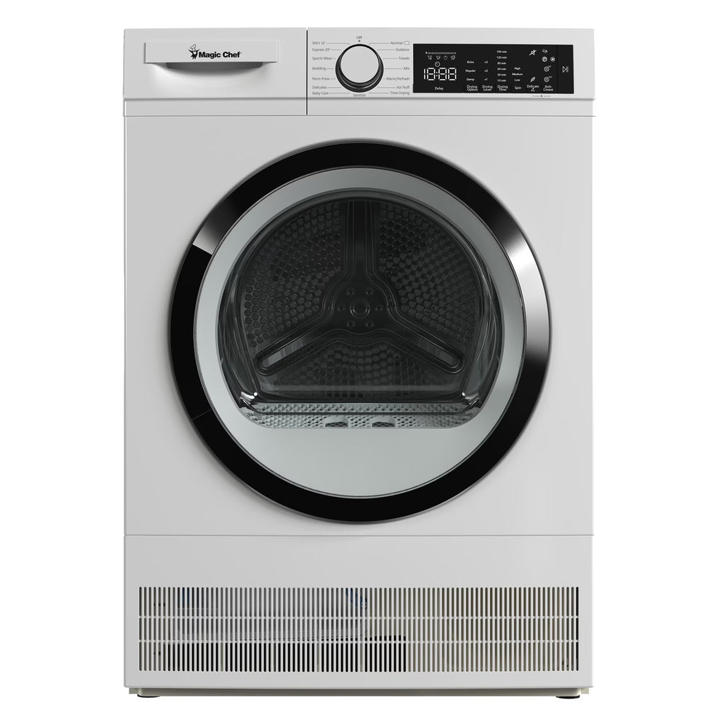Magic Chef 4.0 cu. ft. Ventless, Condensing Front Load Stackable Electric Dryer, 24 in. in White in White