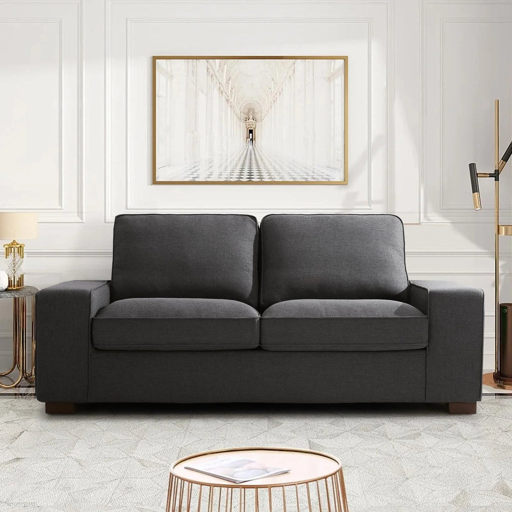 88.58" Modern loveseat Sofas Living Room,Couches Love Seat with Wood Frame for Bedroom, Office, Apartment, Dorm, Studio /Easy, Tool-Free Assembly（Beige）
