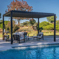 Backyard Discovery Sarasota 14'x10' Galvanized Steel Louvered Pergola Kit, Adjustable Roof