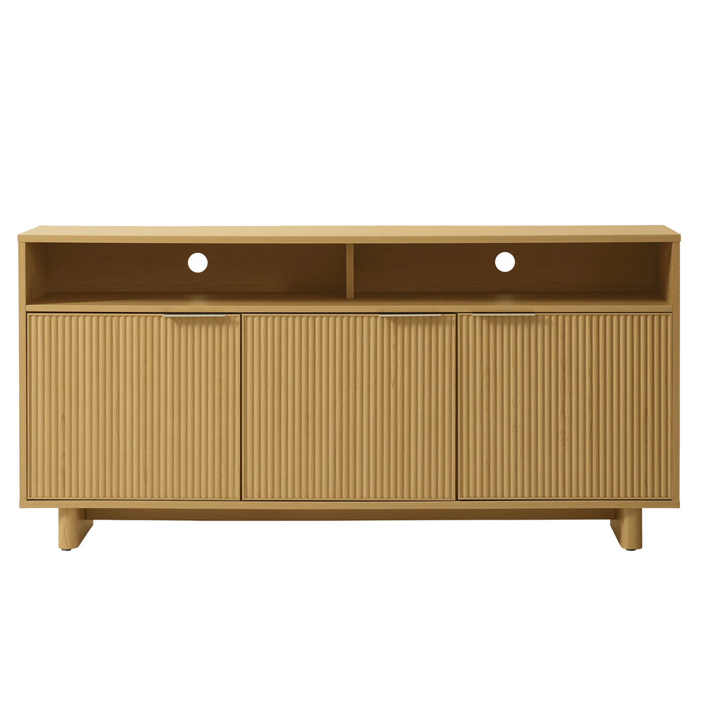 Better Homes & Gardens Lillian Fluted TV Stand for TVs up to 70", Natural Pine Finish