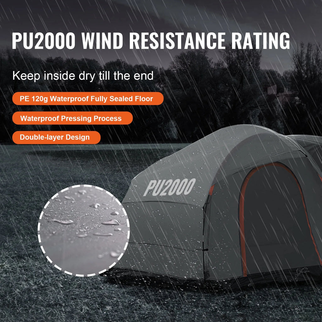 BENTISM SUV Camping Tent 8-8 Ft Waterproof Pickup SUV Tent with Rainfly Carry Bag Car Canopy Shelter for Camping Outdoor Travel