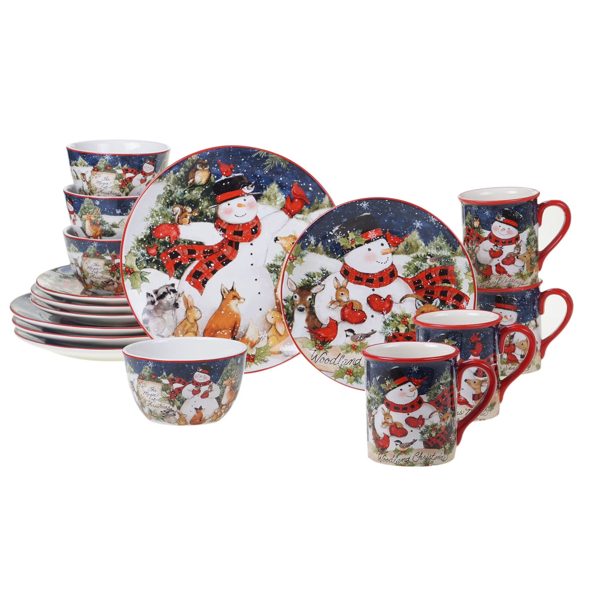 Certified International  Magic Of Christmas Snowman 16-piece Dinnerware Set, Service for 4