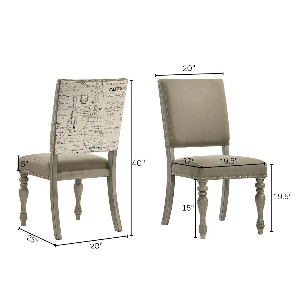 Birmingham Nailhead 6-Piece Table with Nail Head Bench Dining Set, Driftwood