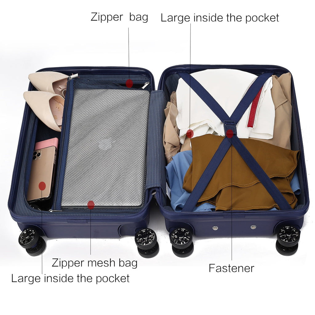 MKF Collection Felicity Extra Large & Large Hardside Luggage 2 pcs, Luxurious Travel Suitcase by Mia K - Rose Gold