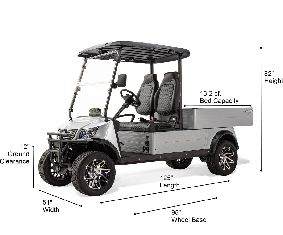 Massimo MVR Cargo Max Electric Utility Golf Cart 48V 5kW Motor - Blue