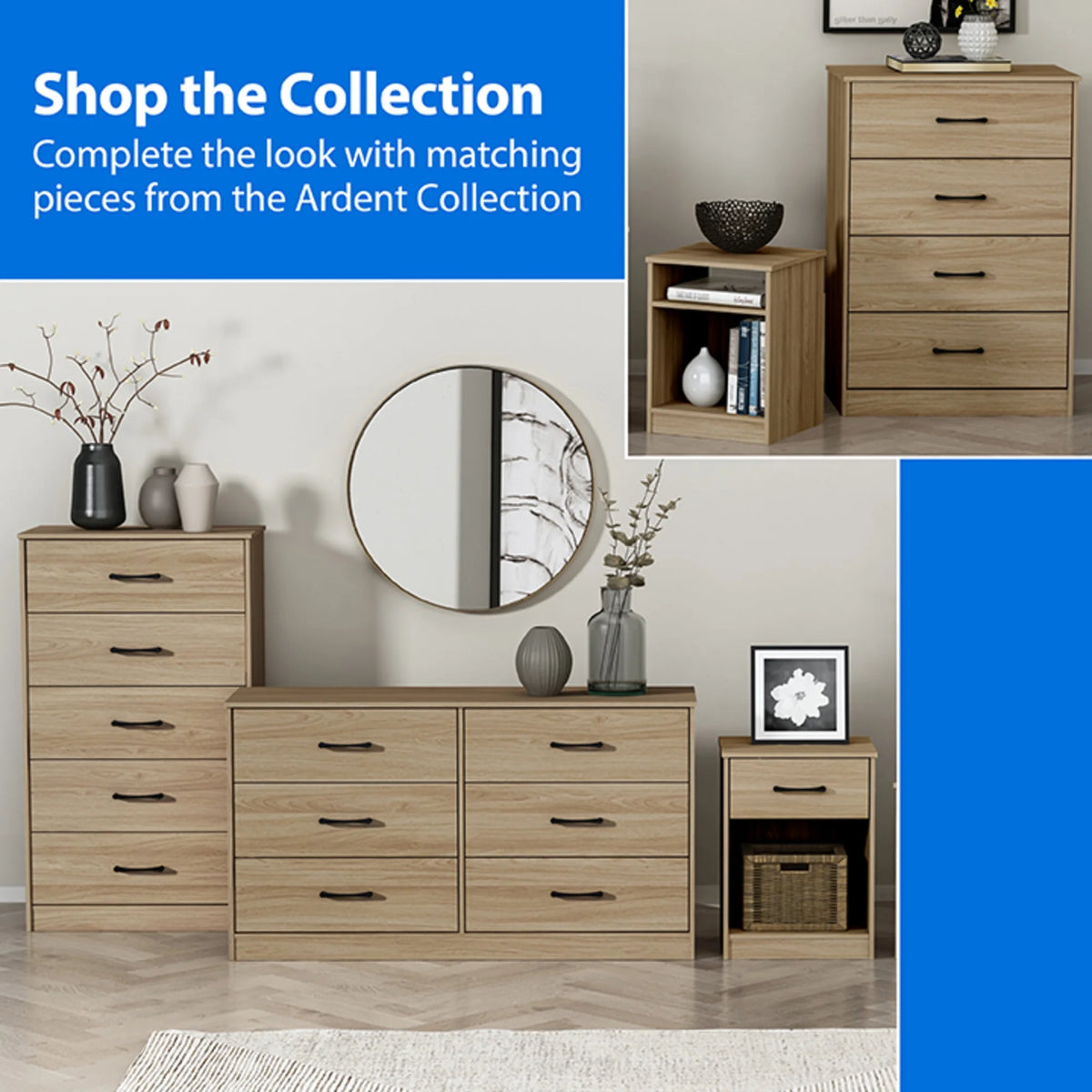 Mainstays Ardent 4 Drawer Dresser, Euro Oak