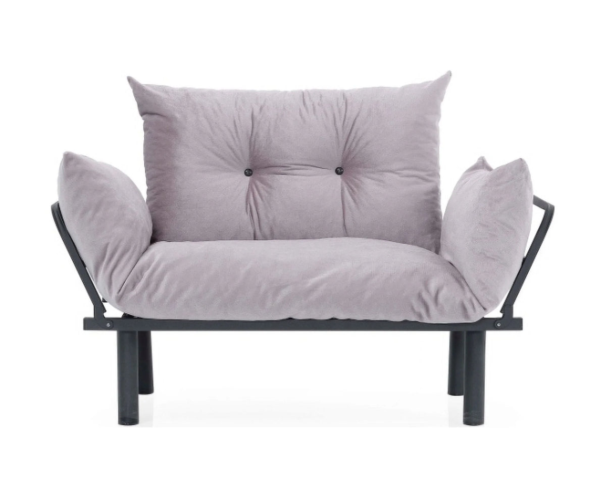 JINS&VICO Futon Love Seats with Adjustable Backrest, 2 Seat Convertible Sofa for Living Room, Small Space, Offices, Dorm, Studio,Sofa Chair(Pink)