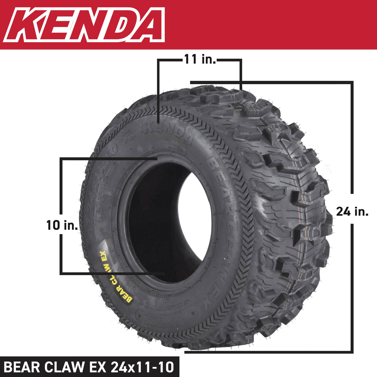 Kenda Bear Claw EX K573 22x8-10 F 22x11-10 R ATV 6 PLY Tires Bearclaw 22x8x10 22x11x10 (4 Pack)