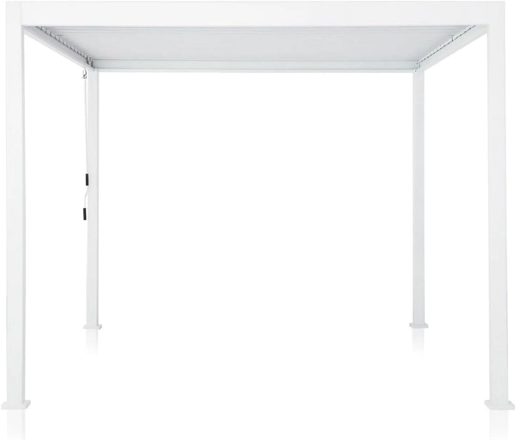 Mirador 10'x 10' 111S Outdoor Aluminum Pergola w/ Adjustable Rainproof Louver for Garden, Patio, Backyard, Takasho/Wood Grain