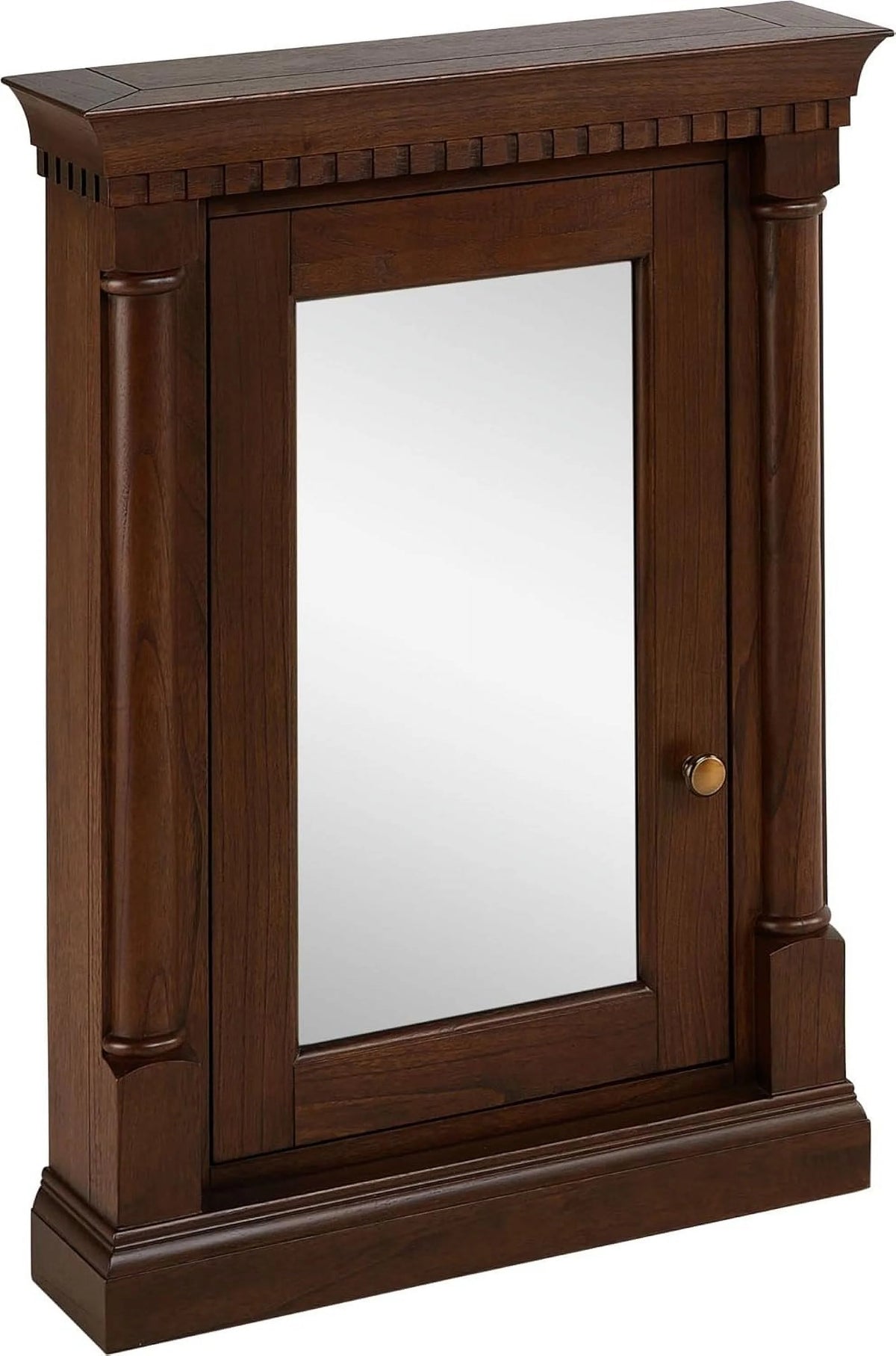 Signature Hardware SH6622428ACF Claudia 24" Mahogany Framed Single Door Medicine Cabinet - Antique Coffee