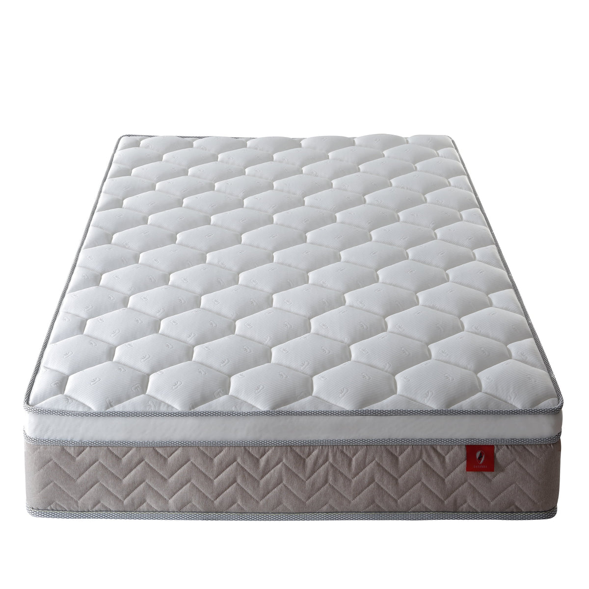 Twin Mattress,Hybrid Innerspring and Memory Foam Mattress in a Box,Medium Firm Support with Cooling Fabric,CertiPUR-US Certified,75"x39"x6",White+Blue