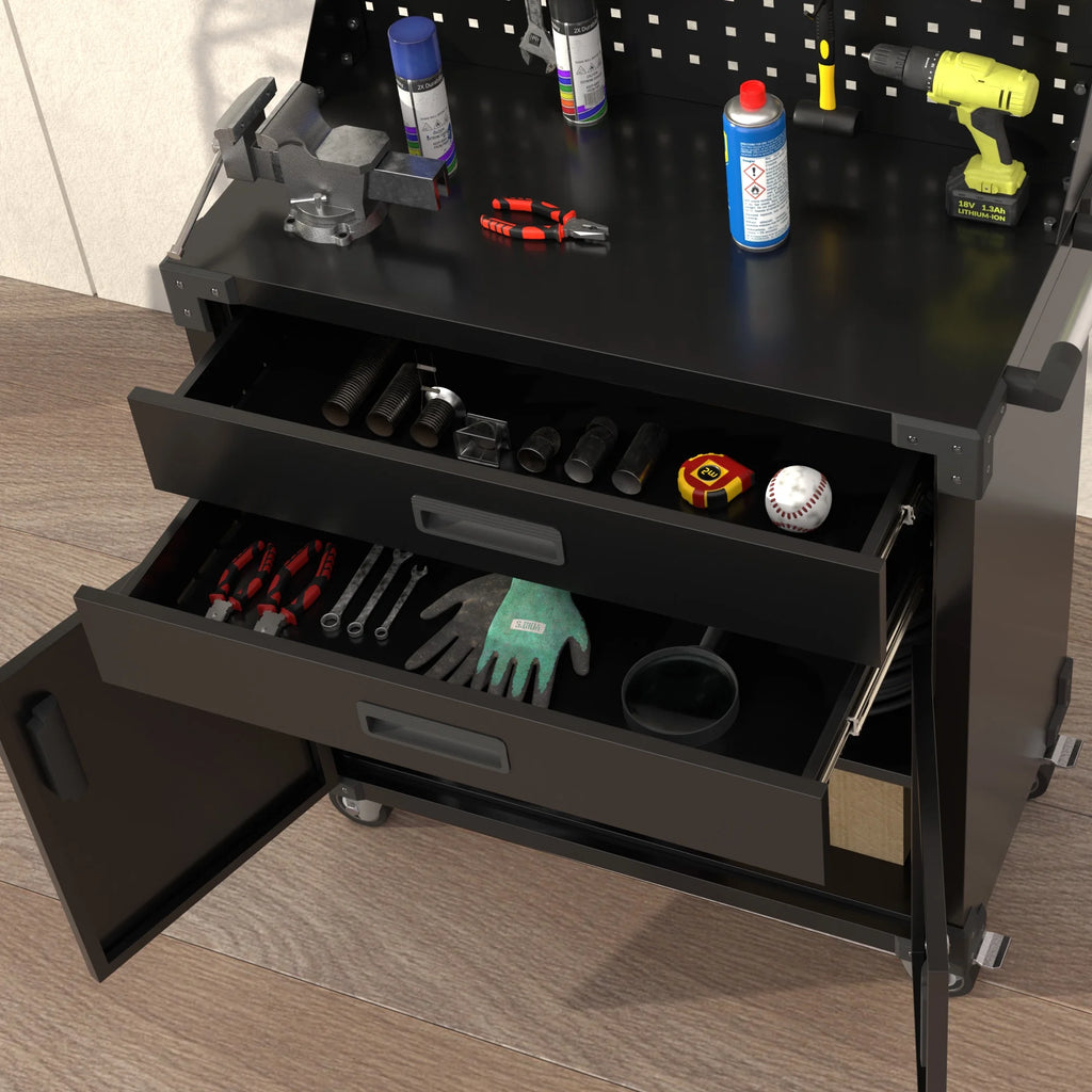 Aobabo Metal Storage Cabinet with Lock,Garage Storage Cabinet with Wheels,72In Steel Storage Cabinet for Garage Home Storage, Black Required-Assembly