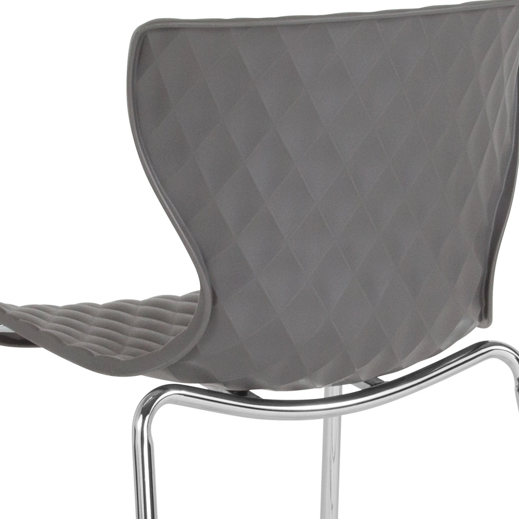 BizChair 4 Pack Contemporary Design Orange Plastic Stack Chair