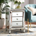 Baxton Studio Pauline Contemporary Glam and Luxe Mirrored 3-Drawer End Table