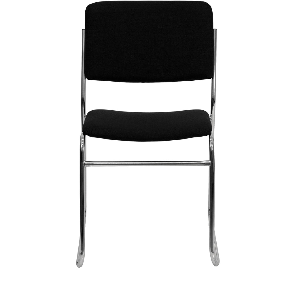 Flash Furniture Hercules Series Adult High-Density Vinyl Sled Base Stack Chairs, Set of 5, Black
