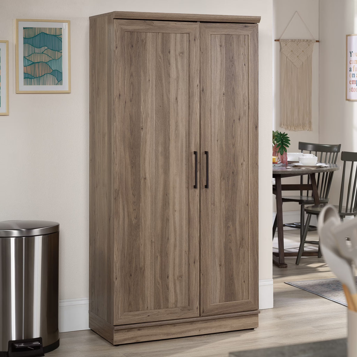 Sauder Homeplus Storage Cabinet, Sienna Oak Finish