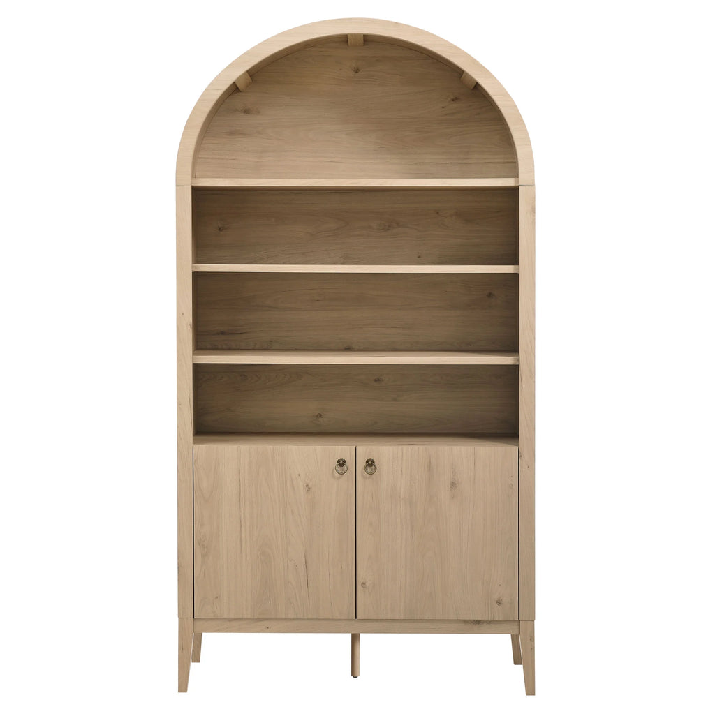 Modway Nolan 74" Tall Arched Storage Display Cabinet Bookshelf in Black