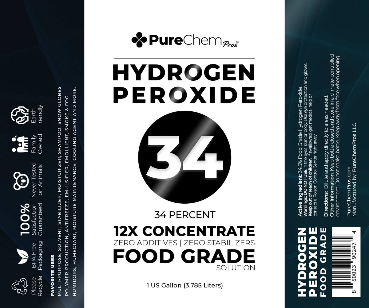 34.5% Food Grade Hydrogen Peroxide 2 Gallons - PureChemPros
