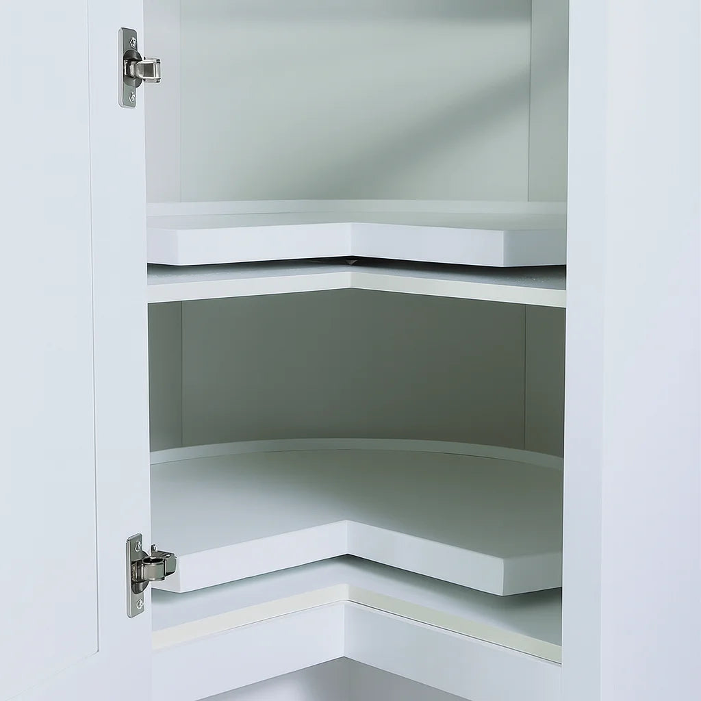 Design House Brookings 36" x 34.5" Solid Wood Ready to Assemble Lazy Susan Kitchen Cabinet, Sherwin Williams? White