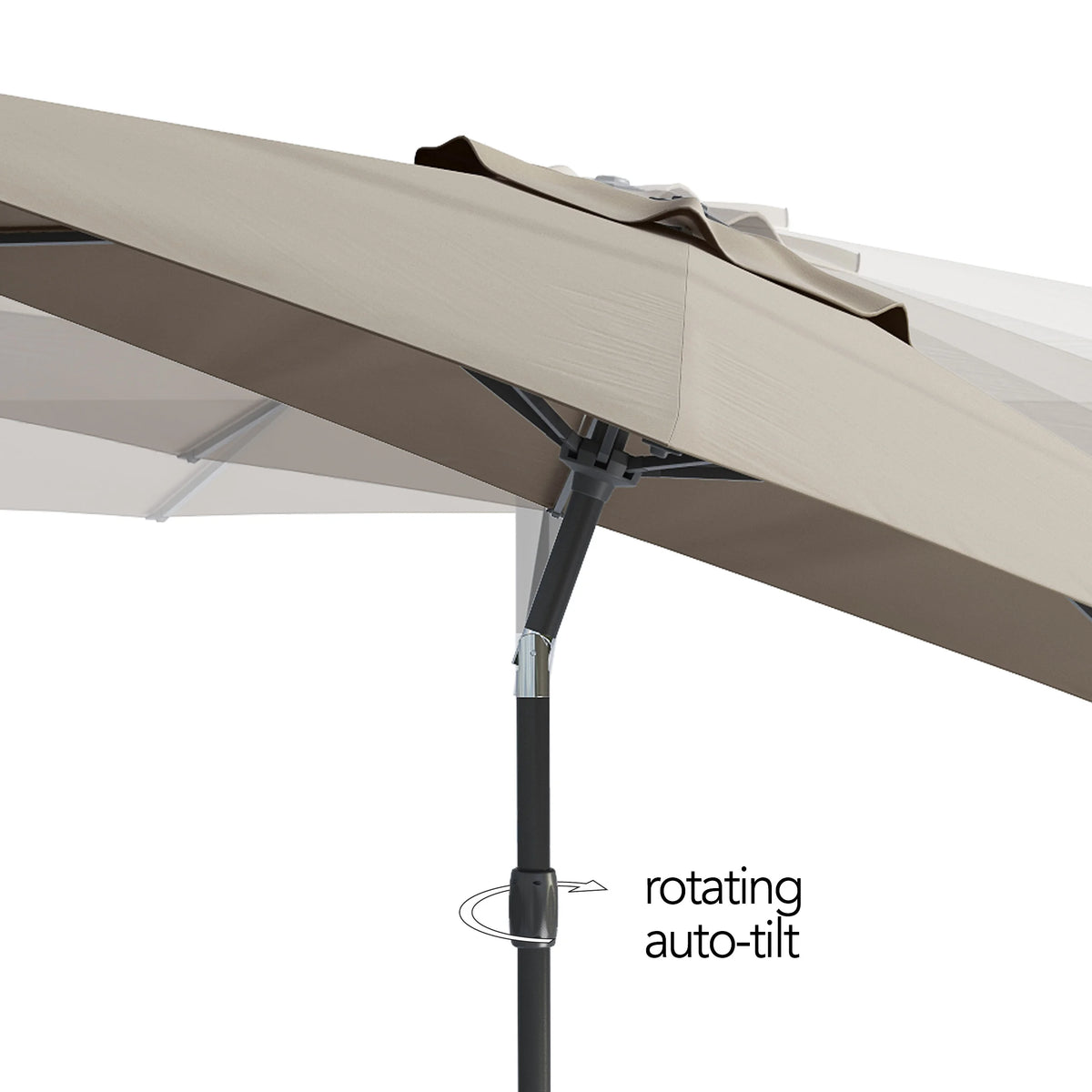 CorLiving 10 Foot Wind Resistant Patio Umbrella, Outdoor Parasol with Crank Tilt, Round Market Umbrella for Patio, Umbrella with Crank, Tilt Umbrella, Outdoor Umbrella, Turquoise