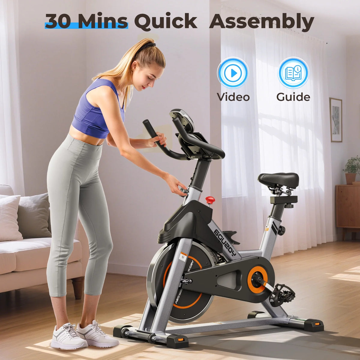 YOSUDA Exercise Bike Stationary Indoor Cycling Bike for Home 300 Lbs Weight Capacity, Comfortable Seat Cushion and LCD Monitor