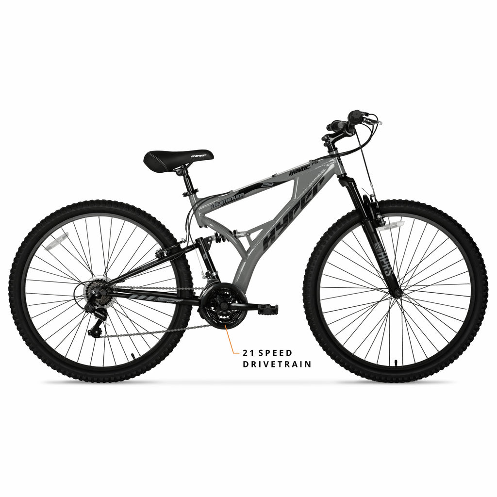 Hyper Bicycles 29" Men's Havoc Mountain Bike, Gray