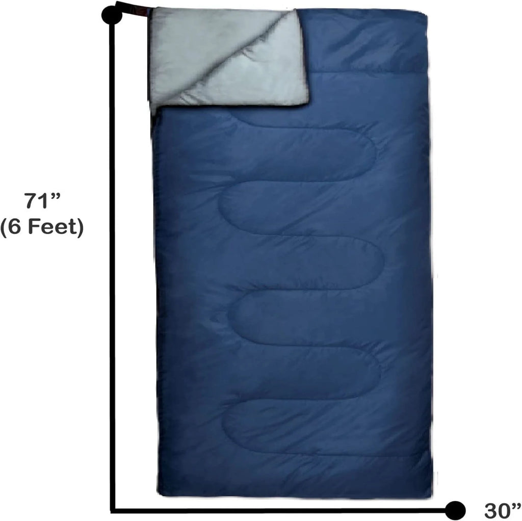 10 Pack Bulk Wholesale of Cold Weather Envelope Sleeping Bags for Adults, Kids, Homeless, Camping, Indoors, Outdoors - 10 Count Sleeping Bags in Black, Navy Blue, Forest Green, Red - 71"L x 30"W