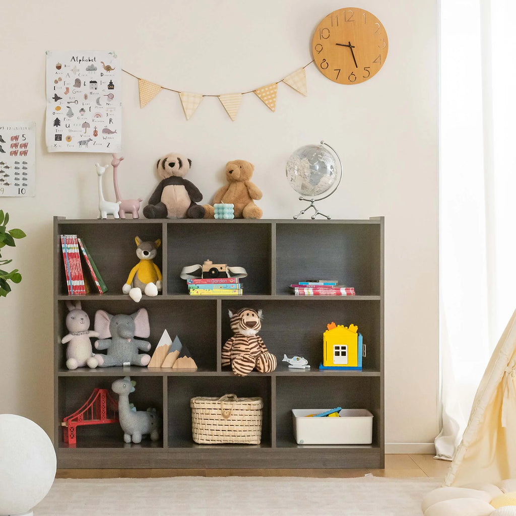 Costway 3-tier Open Bookcase 8-Cube Floor Standing Storage Shelves Display Cabinet White