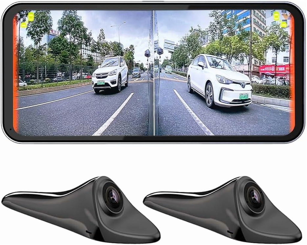 PDZGZ Left and Right Blind spot Side View Backup Camera System for Car with Monitor, Black, 6.25"