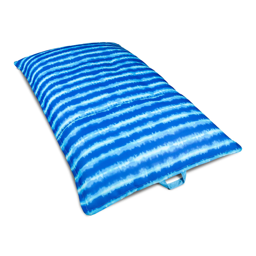 Big Joe Lagoon Lounger No Inflation Needed Pool Float, Americana Nautical Stripe Double Sided Mesh, Quick Draining Fabric, 5 feet Giant