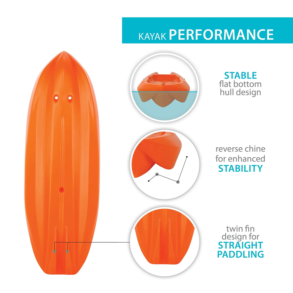 Lifetime Wave 6 ft Youth Kayak, Fire Red (91401)