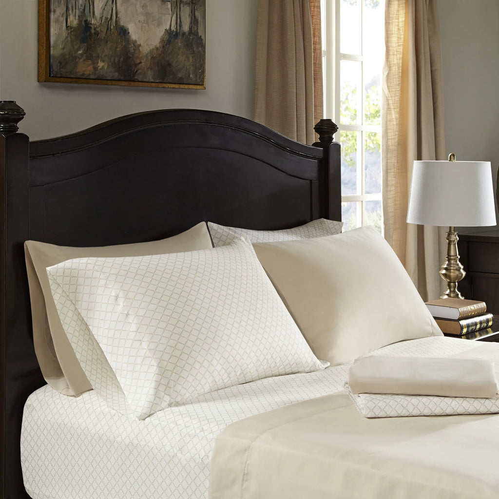 Home Essence Dennie 16 Piece Jacquard Complete Bedding Set With 2 Sheet Sets, King, Brown