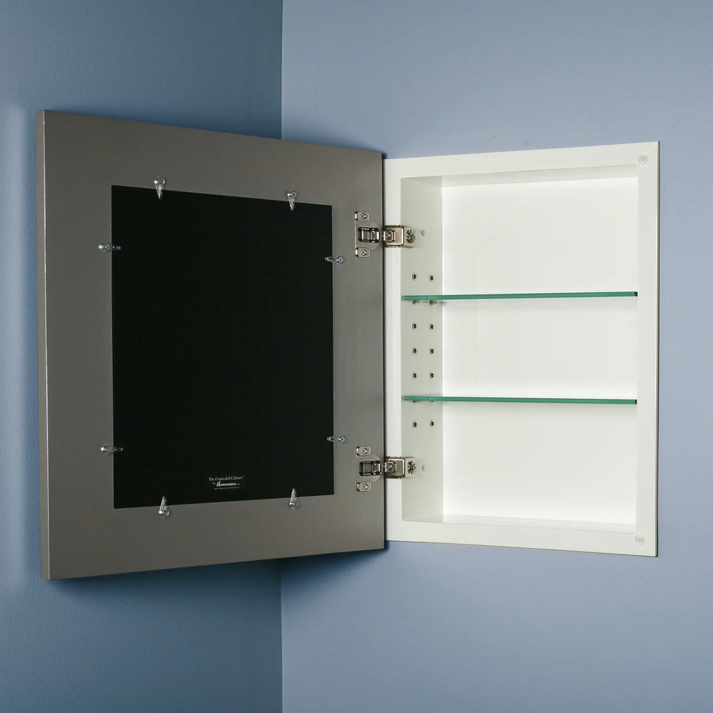 14x18 Contemporary White Mirrored Medicine Cabinet by Fox Hollow Furnishings