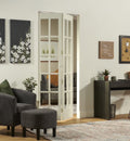 AWC Traditional Divided Glass Bifold Door fits 24"w x 80"h Unfinished Pine