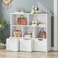 Homfa Toy Storage Organizer with 3 Movable Drawers, 5 Cube Kids Bookcase for Playroom, Storage Cabinet for Living Room, White Finish