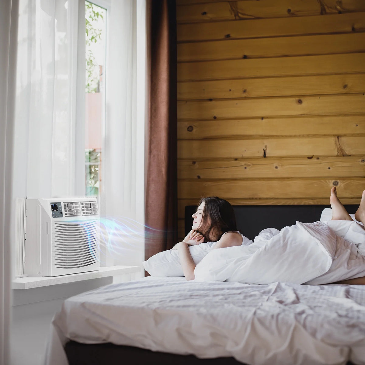 Matladin Window Air Conditioner with Heat, 8000 BTU Window AC Unit & Heater Combo with APP & Voice Smart Control, Timer Function & Easy Installation Kit, 115V/60Hz