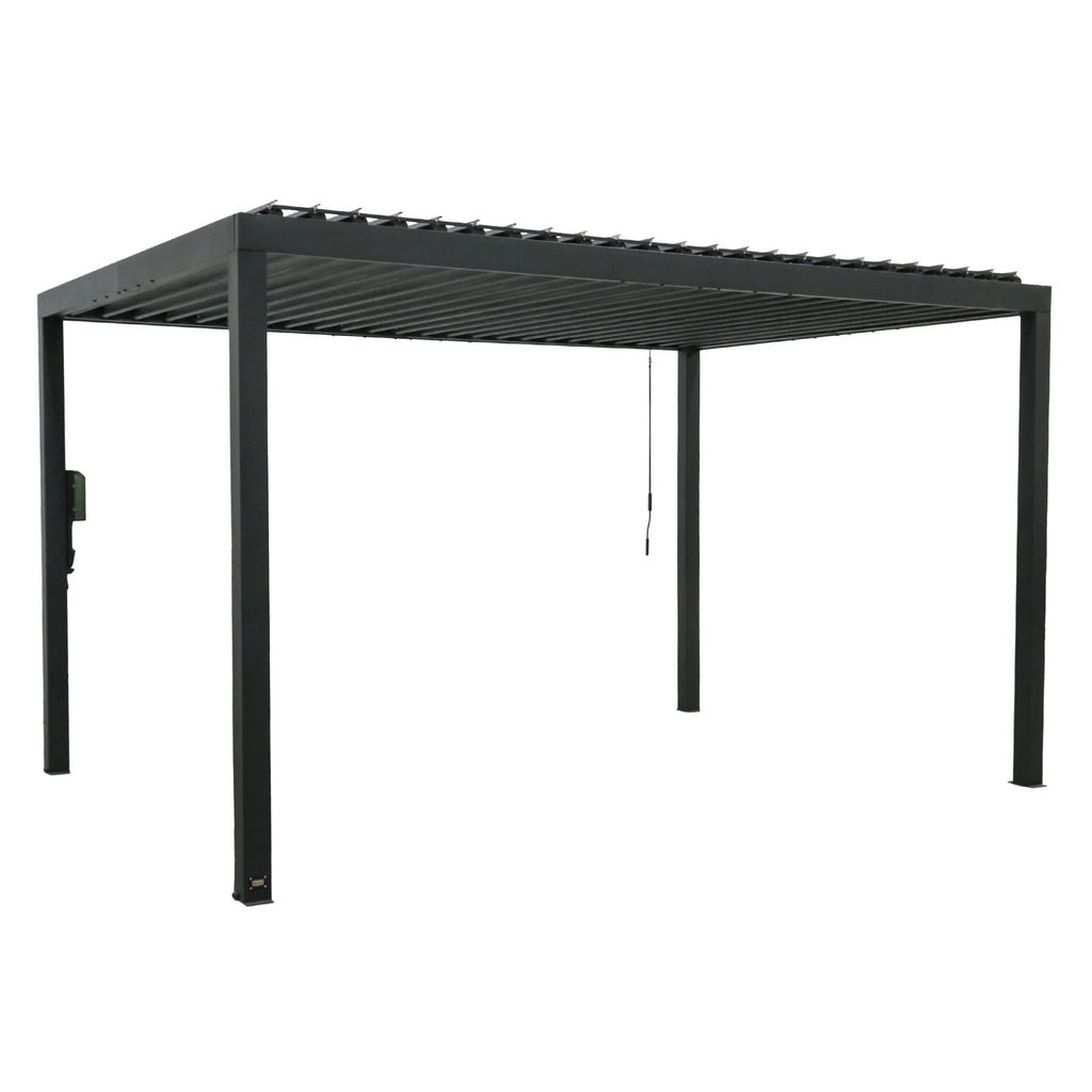 Backyard Discovery Sarasota 14'x10' Galvanized Steel Louvered Pergola Kit, Adjustable Roof