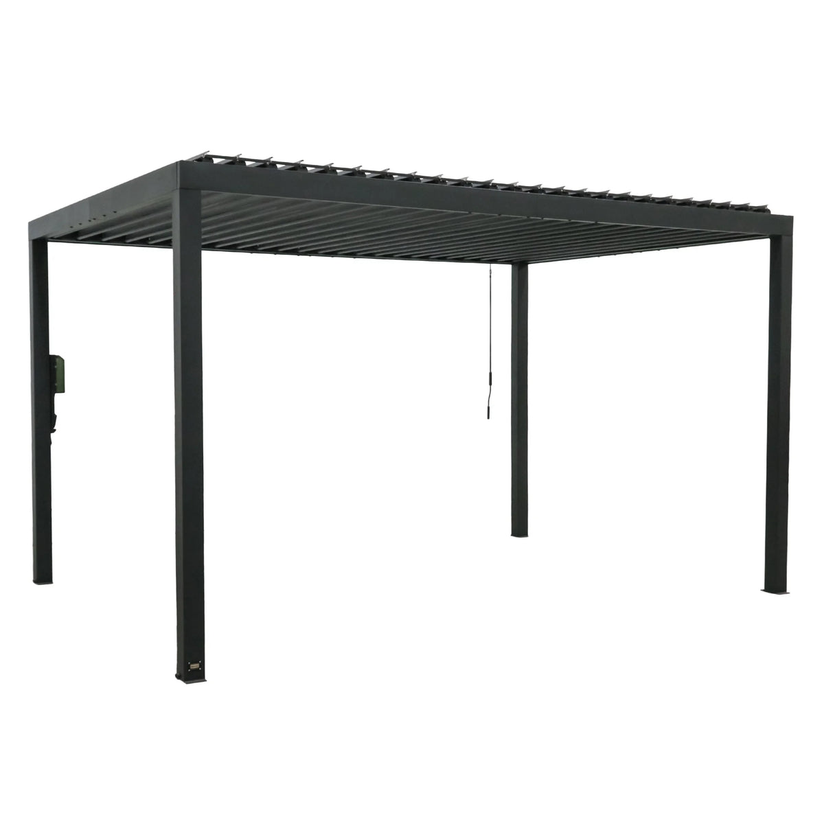 Backyard Discovery Sarasota 14'x10' Galvanized Steel Louvered Pergola Kit, Adjustable Roof