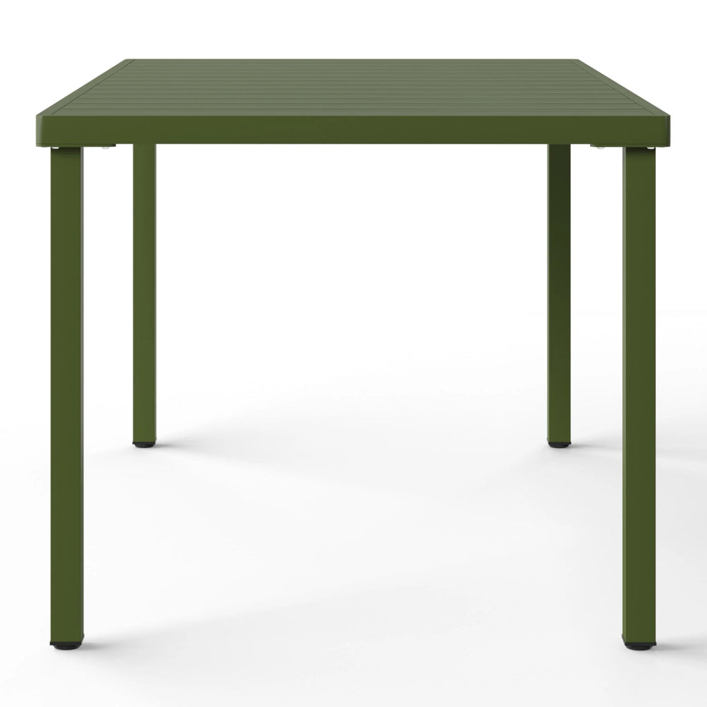 WestinTrends Playa 59" Iron Metal Outdoor Rectangular Patio Dining Table For 6, Olive Green