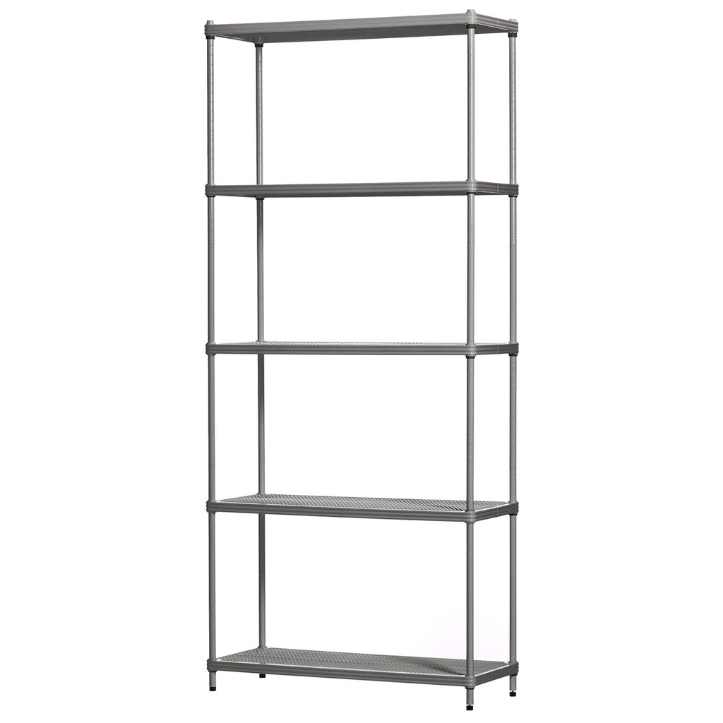 Design Ideas MeshWorks 5 Tier Steel Storage Shelving Unit Bookshelf, Green