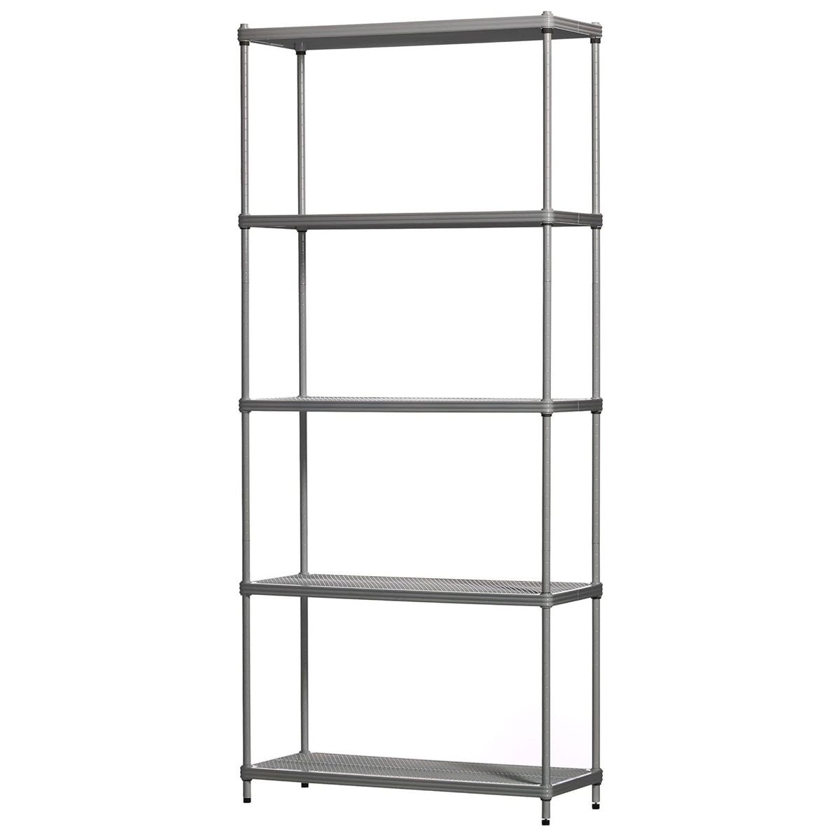 Design Ideas MeshWorks 5 Tier Steel Storage Shelving Unit Bookshelf, Green