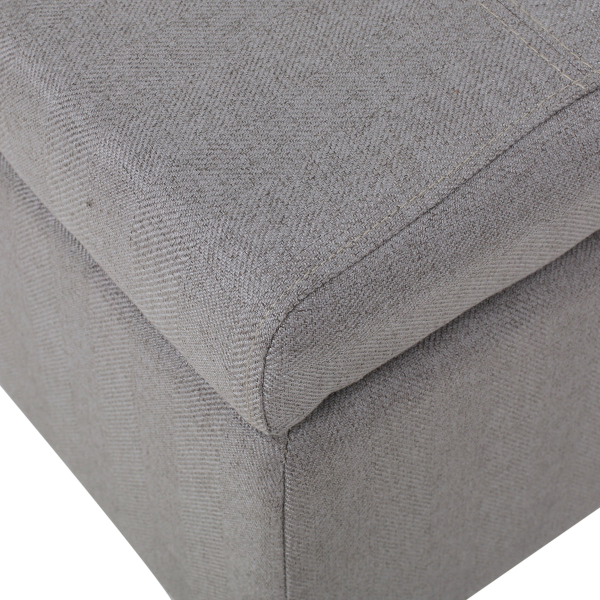 GDF Studio Valeno Mid Century Modern Fabric Tufted Storage Ottoman Bench, Light Gray and Light Brown